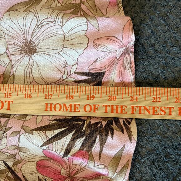 Ann Taylor Loft Silk Blend Midi Skirt 8P Pink Floral Ruffle Feminine Flirty - Picture 6 of 8
